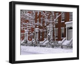 Brownstones in Blizzard-Rudy Sulgan-Framed Premium Photographic Print