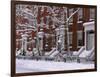 Brownstones in Blizzard-Rudy Sulgan-Framed Photographic Print