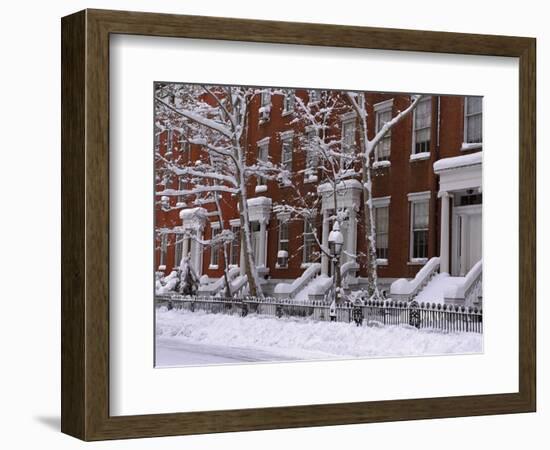 Brownstones in Blizzard-Rudy Sulgan-Framed Photographic Print