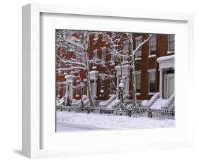 Brownstones in Blizzard-Rudy Sulgan-Framed Photographic Print