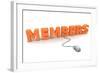 Browse the Orange Members - Grey Mouse-PixBox-Framed Art Print