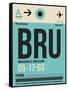 BRU Brussels Luggage Tag 1-NaxArt-Framed Stretched Canvas