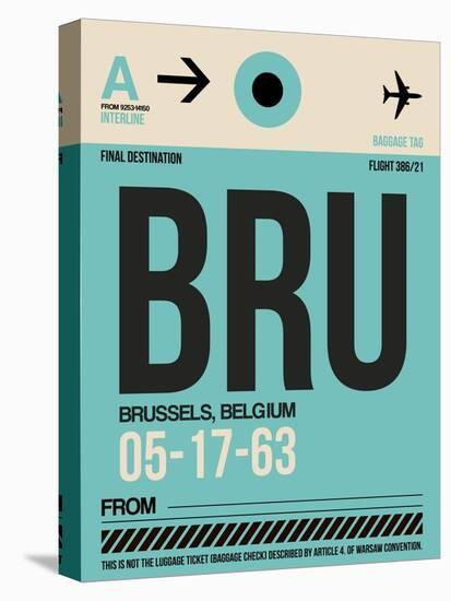 BRU Brussels Luggage Tag 1-NaxArt-Stretched Canvas