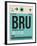 BRU Brussels Luggage Tag 1-NaxArt-Framed Art Print