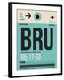 BRU Brussels Luggage Tag 1-NaxArt-Framed Art Print