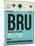 BRU Brussels Luggage Tag 1-NaxArt-Mounted Art Print