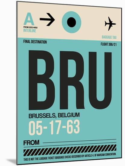 BRU Brussels Luggage Tag 1-NaxArt-Mounted Art Print