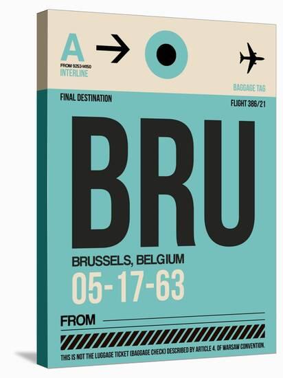 BRU Brussels Luggage Tag 1-NaxArt-Stretched Canvas