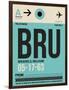 BRU Brussels Luggage Tag 1-NaxArt-Framed Art Print