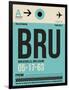 BRU Brussels Luggage Tag 1-NaxArt-Framed Art Print