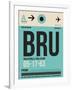 BRU Brussels Luggage Tag 1-NaxArt-Framed Art Print