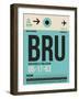 BRU Brussels Luggage Tag 1-NaxArt-Framed Art Print