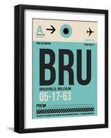 BRU Brussels Luggage Tag 1-NaxArt-Framed Art Print