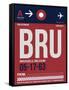 BRU Brussels Luggage Tag 2-NaxArt-Framed Stretched Canvas