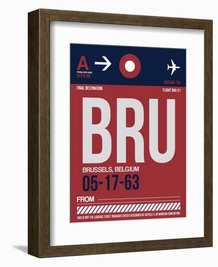 BRU Brussels Luggage Tag 2-NaxArt-Framed Art Print
