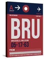 BRU Brussels Luggage Tag 2-NaxArt-Stretched Canvas