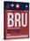 BRU Brussels Luggage Tag 2-NaxArt-Stretched Canvas