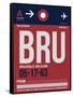 BRU Brussels Luggage Tag 2-NaxArt-Framed Stretched Canvas