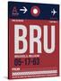 BRU Brussels Luggage Tag 2-NaxArt-Stretched Canvas