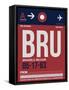 BRU Brussels Luggage Tag 2-NaxArt-Framed Stretched Canvas