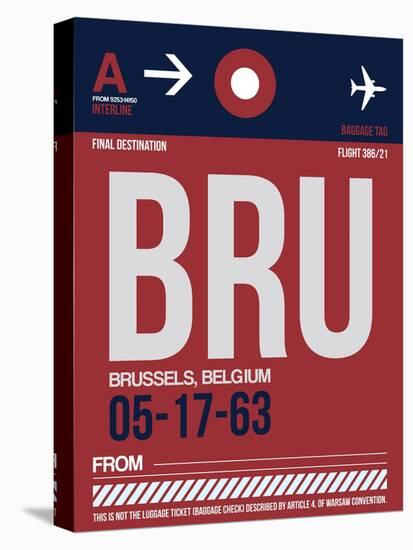 BRU Brussels Luggage Tag 2-NaxArt-Stretched Canvas