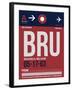 BRU Brussels Luggage Tag 2-NaxArt-Framed Art Print