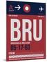 BRU Brussels Luggage Tag 2-NaxArt-Mounted Art Print