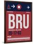 BRU Brussels Luggage Tag 2-NaxArt-Framed Art Print