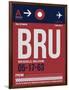 BRU Brussels Luggage Tag 2-NaxArt-Framed Art Print