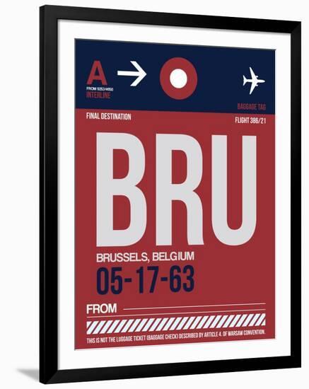 BRU Brussels Luggage Tag 2-NaxArt-Framed Art Print