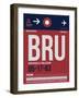 BRU Brussels Luggage Tag 2-NaxArt-Framed Art Print