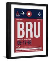 BRU Brussels Luggage Tag 2-NaxArt-Framed Art Print