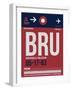 BRU Brussels Luggage Tag 2-NaxArt-Framed Art Print