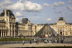 The view of Musee du Louvre from Jardin des Tuileris (Tuileries Garden). Paris. France-Bruce Bi-Stretched Canvas