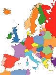 Europe With Editable Countries-Bruce Jones-Framed Stretched Canvas