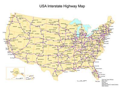 usa with interstate highways states and names prints bruce jones allposters com