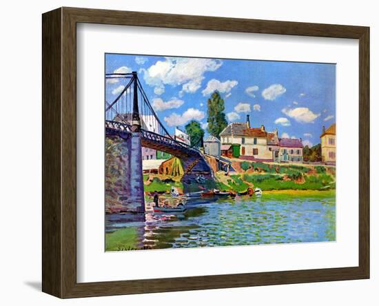 Brucke von Villeneuve La Garenne Bridge-Alfred Sisley-Framed Art Print