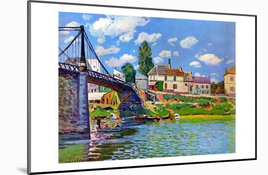 Brucke von Villeneuve La Garenne Bridge-Alfred Sisley-Mounted Art Print