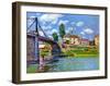 Brucke von Villeneuve La Garenne Bridge-Alfred Sisley-Framed Art Print