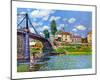 Brucke von Villeneuve La Garenne Bridge-Alfred Sisley-Mounted Art Print