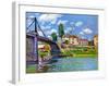 Brucke von Villeneuve La Garenne Bridge-Alfred Sisley-Framed Art Print