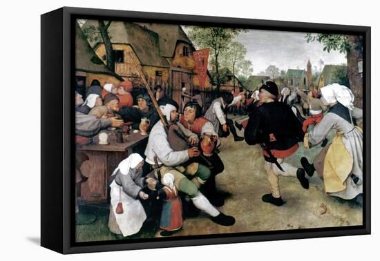 Bruegel: Peasant Dance-Pieter Bruegel the Elder-Framed Stretched Canvas