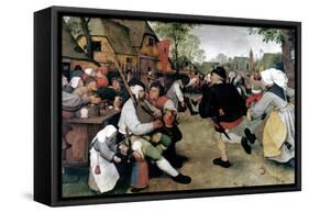 Bruegel: Peasant Dance-Pieter Bruegel the Elder-Framed Stretched Canvas