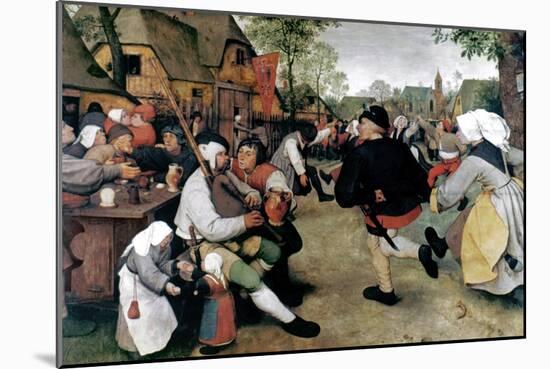 Bruegel: Peasant Dance-Pieter Bruegel the Elder-Mounted Giclee Print