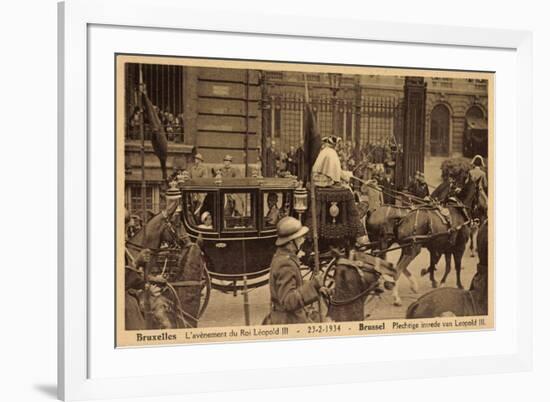 Brüssel, König Leopold Iii, Kutsche, Empfang 1934-null-Framed Giclee Print