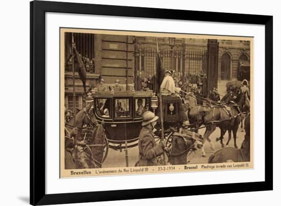 Brüssel, König Leopold Iii, Kutsche, Empfang 1934-null-Framed Giclee Print