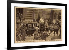 Brüssel, König Leopold Iii, Kutsche, Empfang 1934-null-Framed Giclee Print