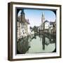 Bruges (Belgium), the Canal and the Belfry-Leon, Levy et Fils-Framed Photographic Print