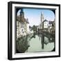 Bruges (Belgium), the Canal and the Belfry-Leon, Levy et Fils-Framed Photographic Print