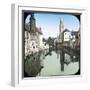 Bruges (Belgium), the Canal and the Belfry-Leon, Levy et Fils-Framed Photographic Print